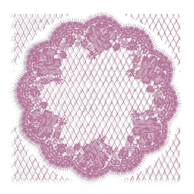 Vektör pembe dantel çerçeve şablon