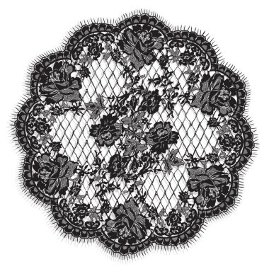 Vektör siyah dantel çerçeve şablon