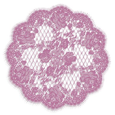 Vektör pembe dantel çerçeve şablon