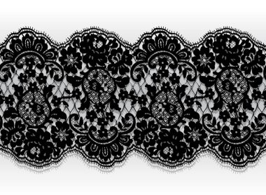 Sorunsuz vektör siyah dantel modeli