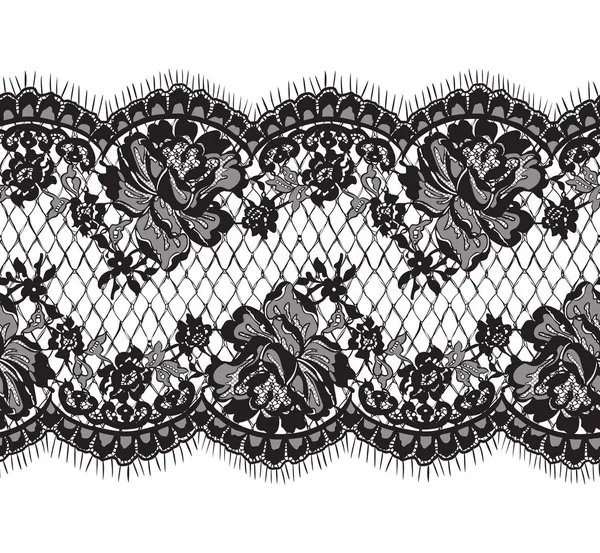 Naadloze Vector Black Lace patroon — Stockvector