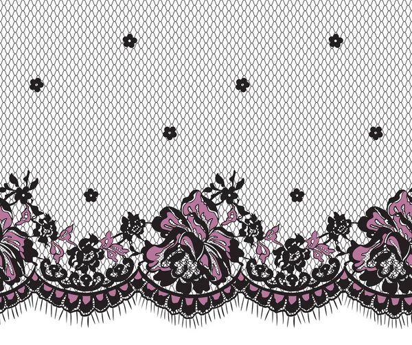 Sorunsuz vektör siyah ve pembe dantel desen
