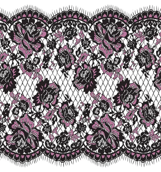 Sorunsuz vektör siyah ve pembe dantel desen