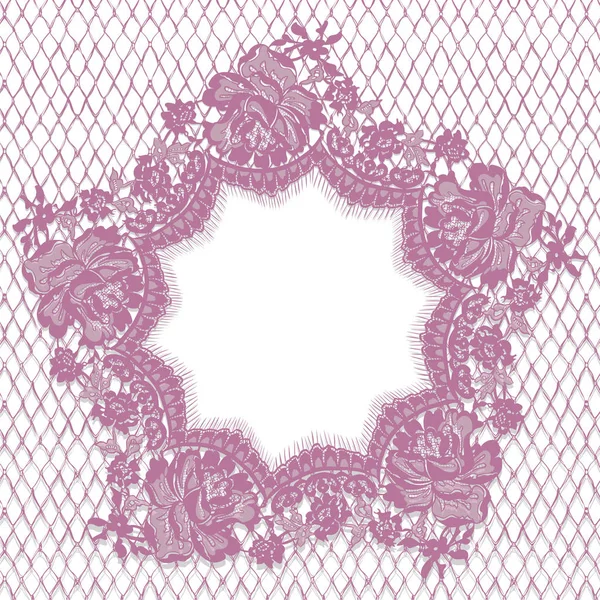 Vektör pembe dantel çerçeve şablon