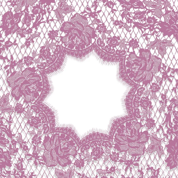 Vektör pembe dantel çerçeve şablon