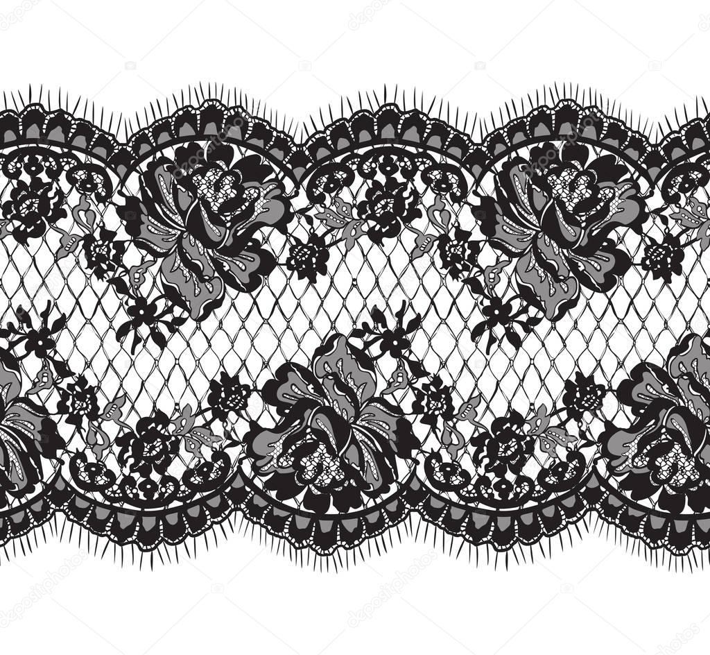 Seamless Vector Black Lace Pattern