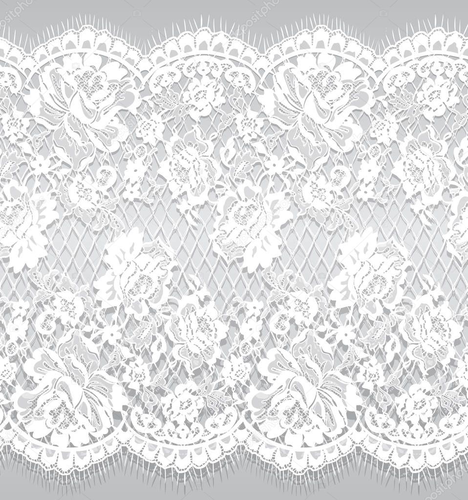 Seamless Vector White Lace Pattern