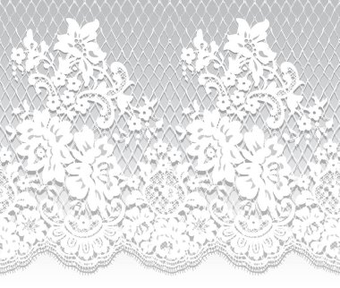 Sorunsuz vektör beyaz dantel modeli