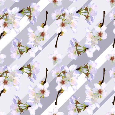 Sorunsuz vektör kiraz çiçek deseni