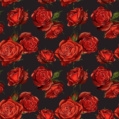 Sorunsuz vektör gül deseni