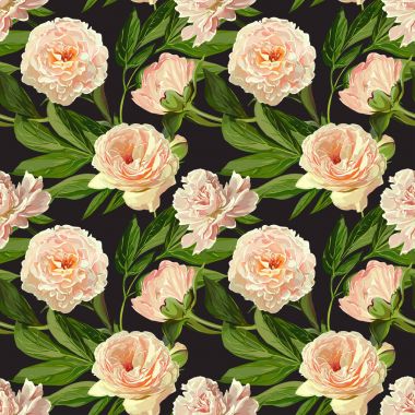 Sorunsuz vektör sarı Peonies desen