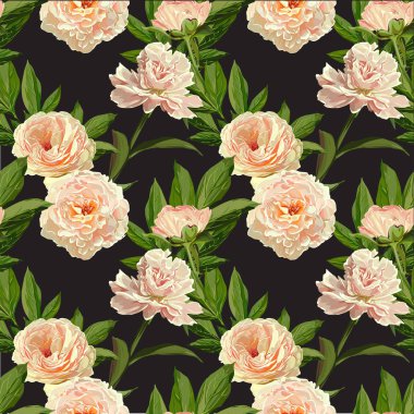 Sorunsuz vektör Peonies desen