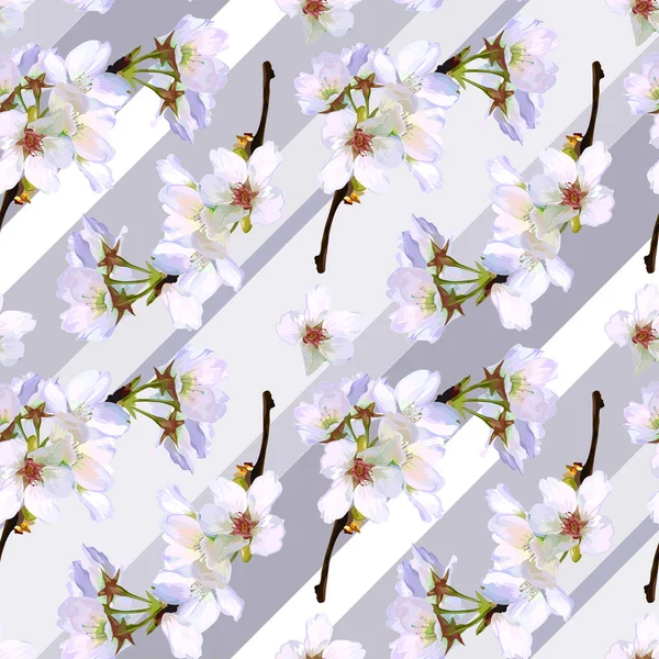 Sorunsuz vektör kiraz çiçek deseni