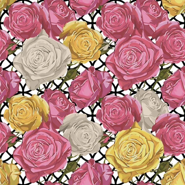 Sorunsuz vektör gül deseni