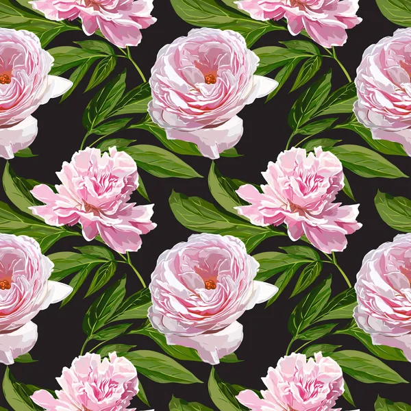 Sorunsuz vektör pembe Peonies desen