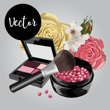 Vektör kadın kozmetik çizim