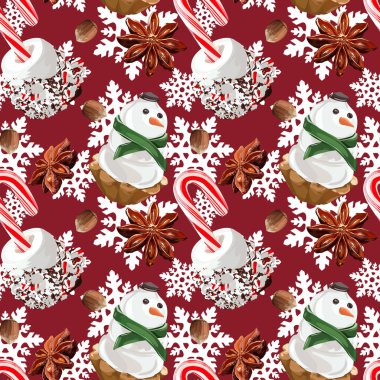 Sorunsuz vektör Noel tatlılar desen