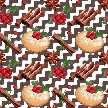 Sorunsuz vektör Noel tatlılar desen