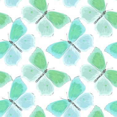 Sorunsuz vektör kelebekler desen