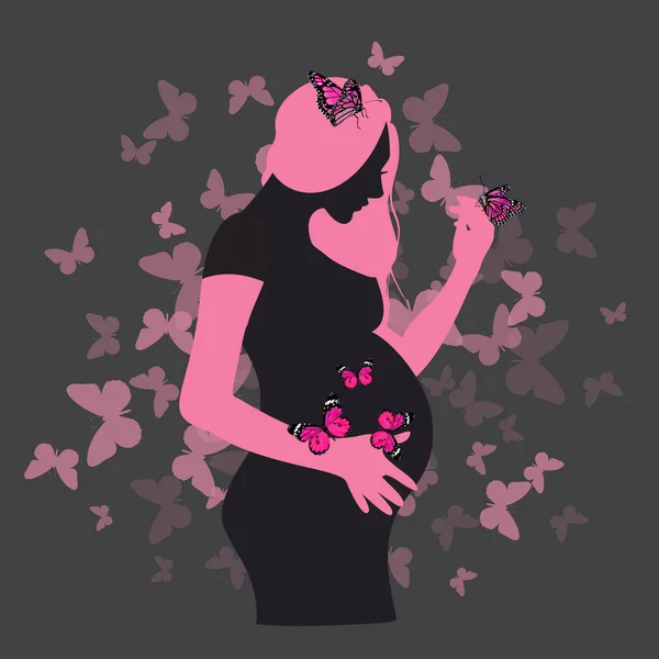 Беременная девочка — стоковый вектор
