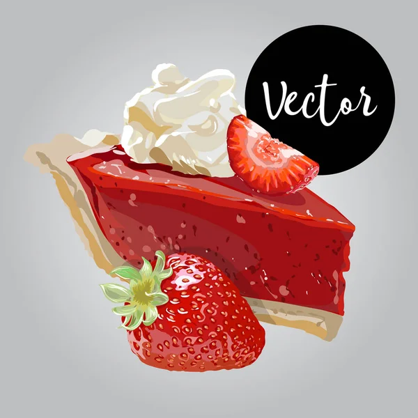 Illustration vectorielle de tarte aux fraises — Image vectorielle