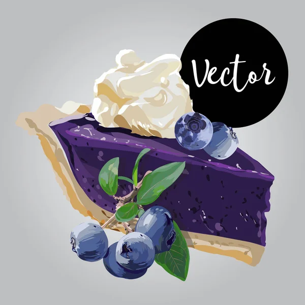 Illustration vectorielle de la tarte aux myrtilles — Image vectorielle