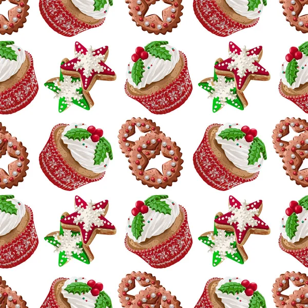 Векторные рождественские сладости — стоковый вектор