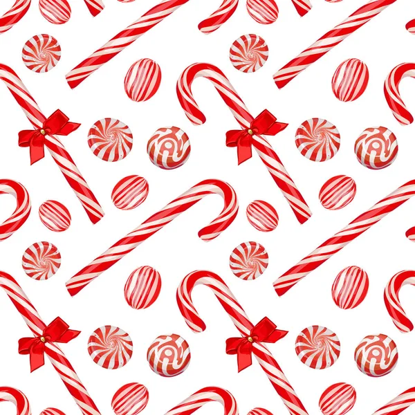 Modello di caramelle di Natale vettoriale senza soluzione di continuità — Vettoriale Stock