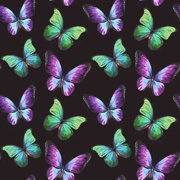 Seamless Vector Butterflies Pattern — Stock Vector