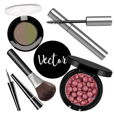 Vektör kadın kozmetik Set