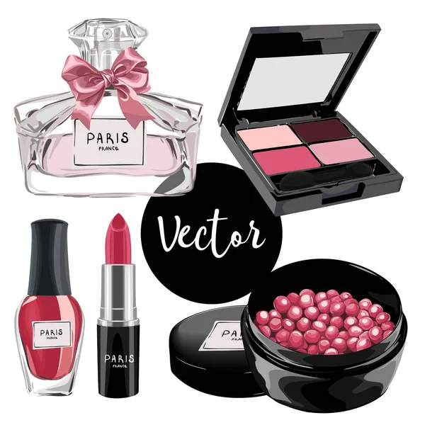 Vektör kadın kozmetik Set