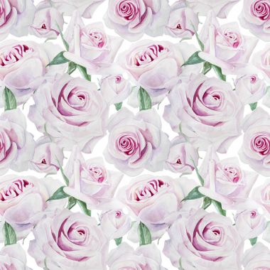 Sorunsuz gül sulu boya desen