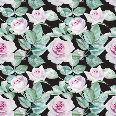 Sorunsuz gül sulu boya desen