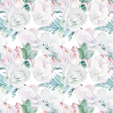 Sorunsuz çiçek suluboya desen