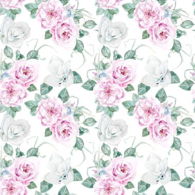 Sorunsuz suluboya Peonies çiçek deseni