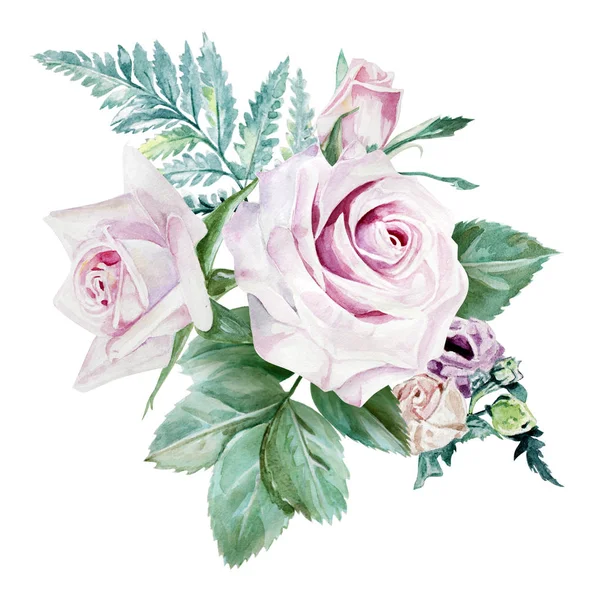 Ilustracja akwarela kompozycja kwiatowa — Zdjęcie stockowe