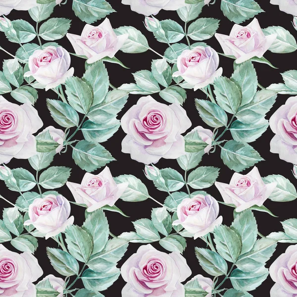 Seamless Roses Watercolor Pattern — Stock Photo, Image