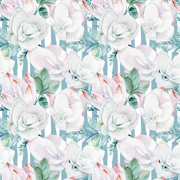 Seamless Flowers Watercolor Pattern — Stock Photo, Image