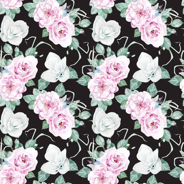 Sorunsuz suluboya Peonies çiçek deseni