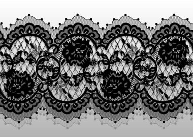 Sorunsuz vektör siyah dantel modeli