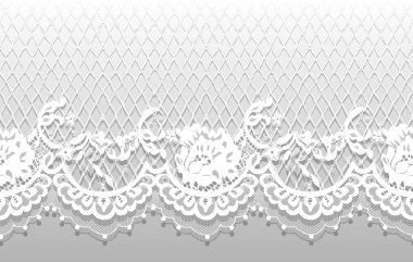Sorunsuz vektör beyaz dantel modeli