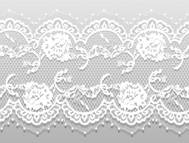 Sorunsuz vektör beyaz dantel modeli