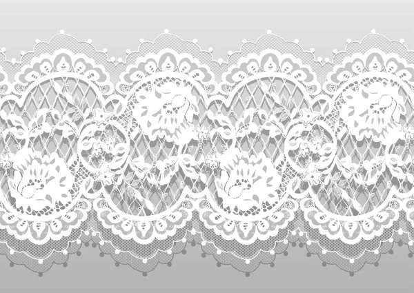 Modèle de dentelle blanche vectorielle sans couture — Image vectorielle