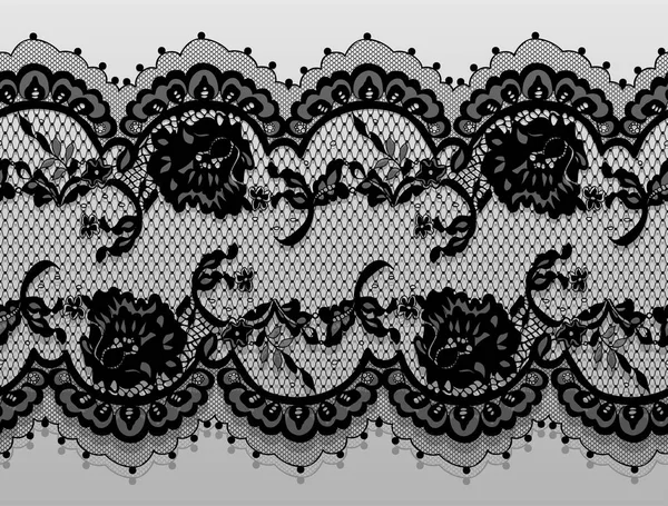 Seamless Vector Black Lace Pattern — Stock Vector
