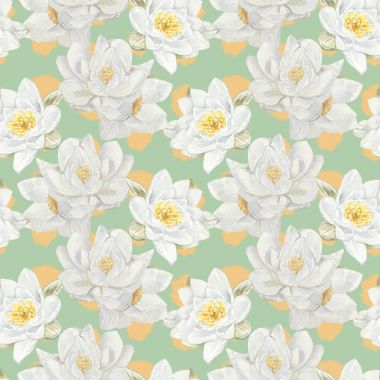 Dikişsiz suluboya çiçek desenli