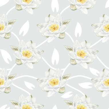 Dikişsiz suluboya çiçek desenli