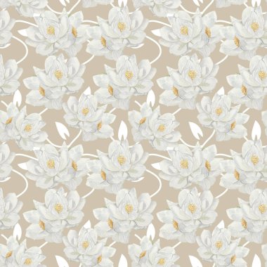 Dikişsiz suluboya çiçek desenli