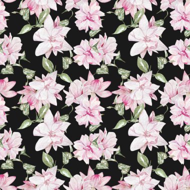 Dikişsiz suluboya çiçek desenli