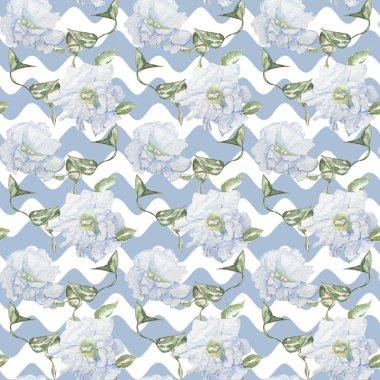 Dikişsiz suluboya çiçek desenli