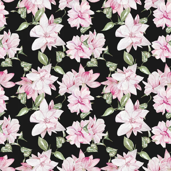 Dikişsiz suluboya çiçek desenli